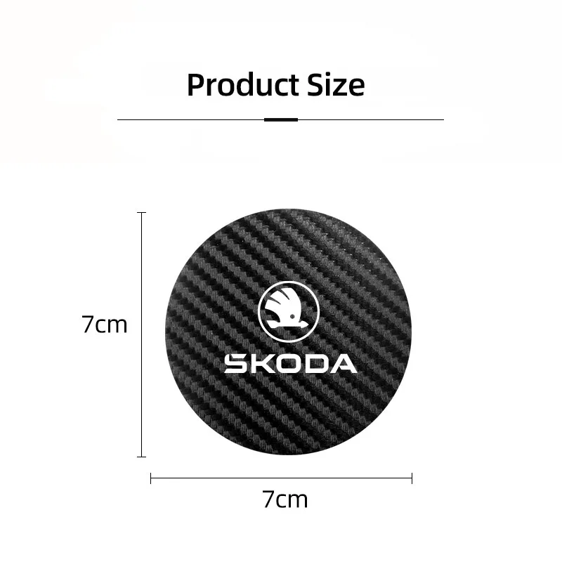 2Pcs Car Anti-Slip Pad Leather Water Cup Mat Drink Coaster For Skoda Octavia Kodiaq Enyaq iV Kamiq Scala Superb Fabia Rapid Yeti