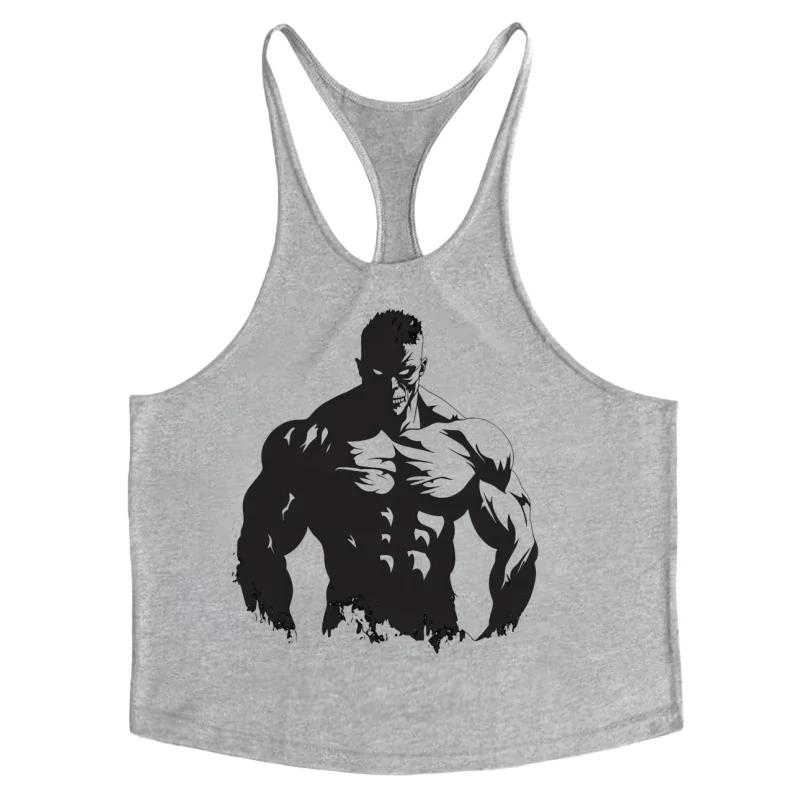 Men's Cotton Bodybuilding Stringer, Durable Stitch Y-Back Sleeveless Gym Tank Top for Weightlifting & Fitness Sessions