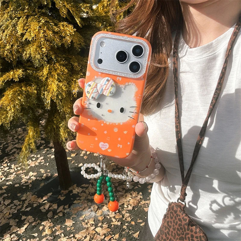 Sanrios Hellokittys الأزهار الجوف جراب هاتف آيفون 17 16 برو ماكس 15 14 13 لطيف للصدمات المضادة للخدش الهاتف قذيفة غطاء #3