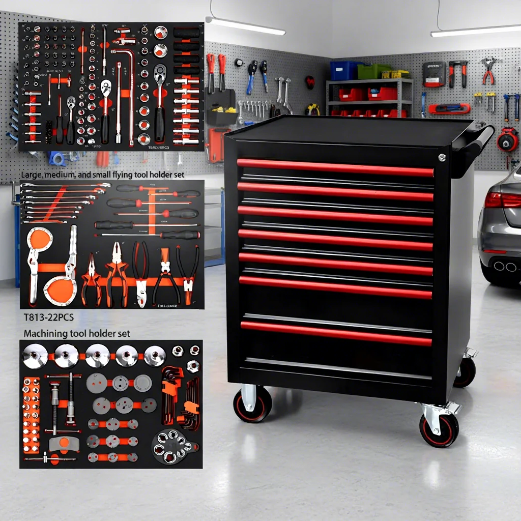 Customized Heavy Duty Rolling Tool Cart With Multi-Drawer Storage System With Tools Industrial Rolling Tool Cabinet
