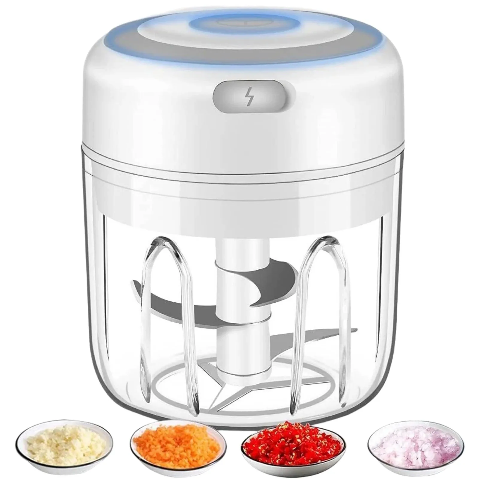 Electric Mini Food Processor, One-Click Garlic Meat Grinder USB Rechargeable USA