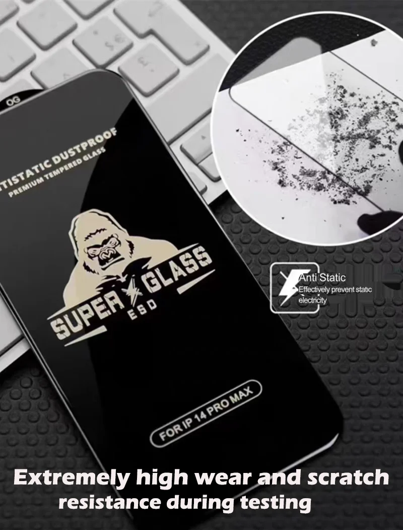 Gorilla Anti-Burst gehärtetes Glas für iPhone 15 Pro 14 13 12 11 Pro Max Displayschutzfolie iPhone X XR XS Max Schutzfolie – Detail 3