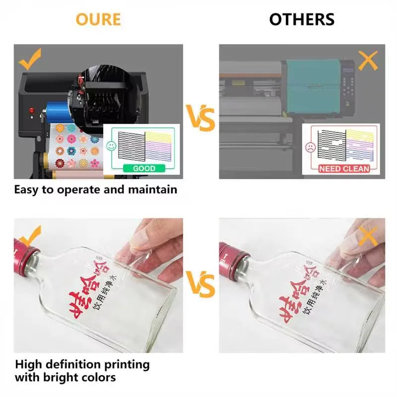 Erasmart Inkjet UV DTF Printer with Laminator All-in-One A3 UV DTF Desktop Sticker Printer Prowith Dual XP600 Heads Roll-to-Roll