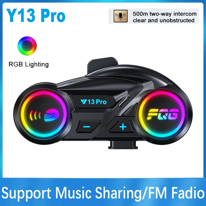 

Y13 Pro мотоциклетный шлем Bluetooth-гарнитура домофон расстояние 500 м чип V6.0 стерео смешивание обмена музыки FM-радио