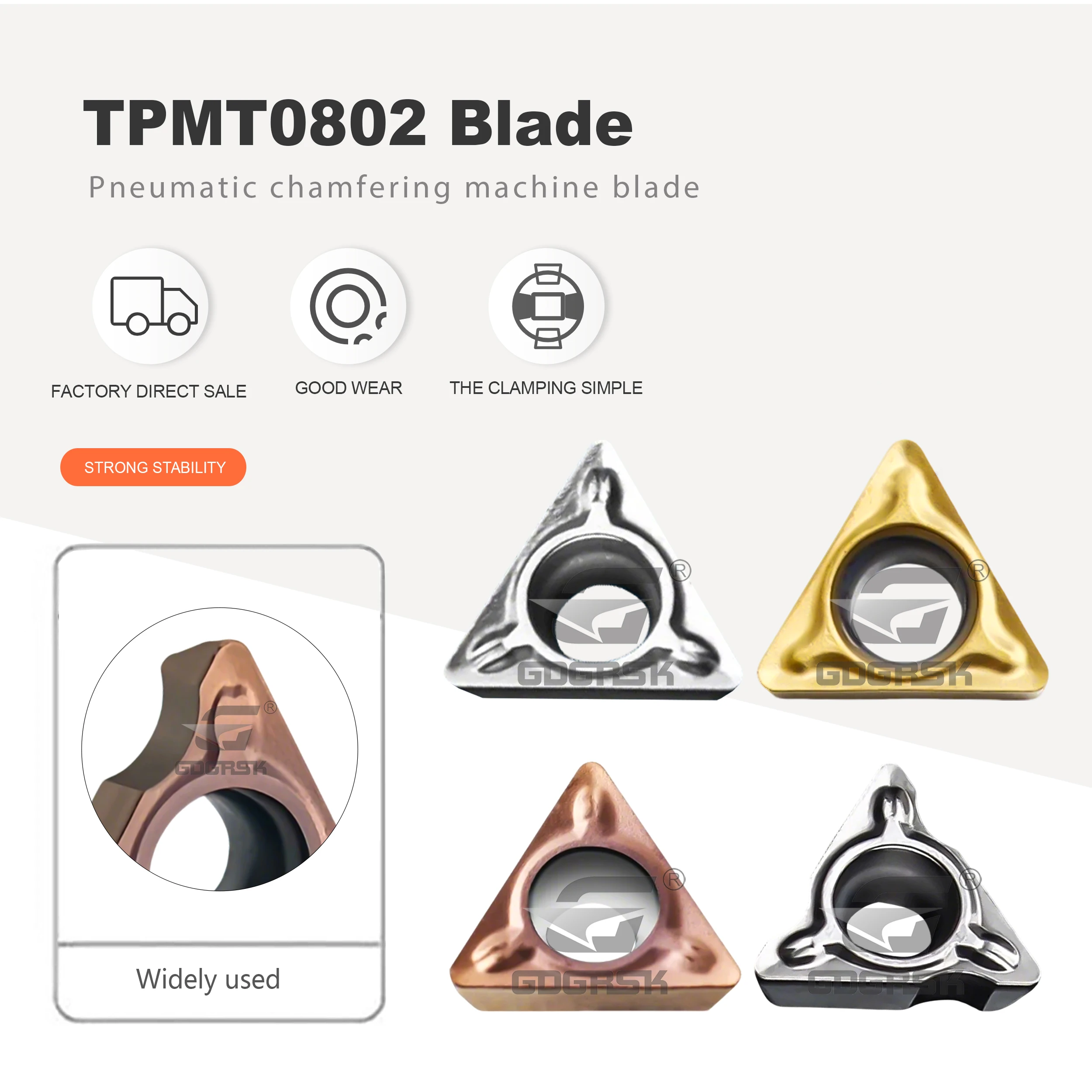 

Пневматическое фасочное пильное полотно TPMT080204N-SU TPMT080204-R3, инвертированное C-образное/R-образное полотно, треугольное расточное полотно серии TPMT