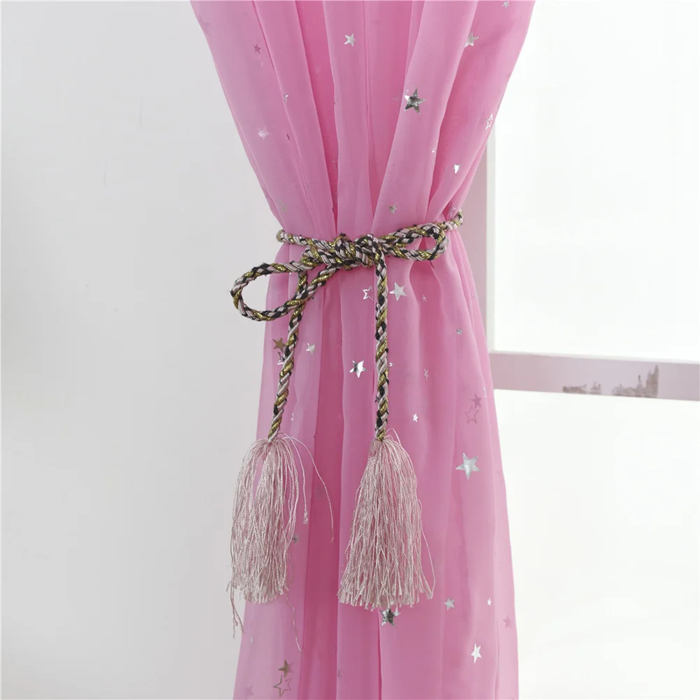 1pcs Window Sheer Curtains 100X200Cm Pink Polyester Fiber Sunlight Diffusing Tulle For Bedroom Bathroom Decor Voile Curtains