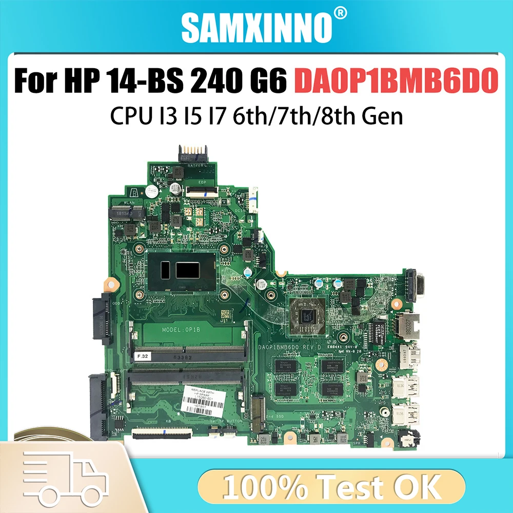 

Материнская плата для ноутбука HP 14-BS 240 G6 DA0P1BMB6D0 i3-6006U i5-7200U 925423-601 925422-601 Pavilion протестирована нормально