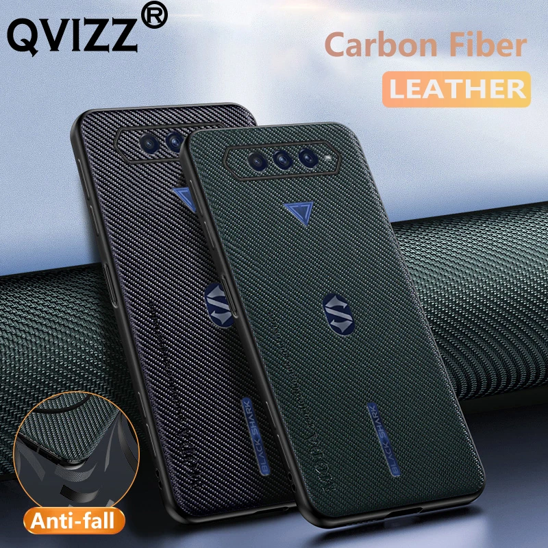 Luxury Leather Case for Xiaomi Black Shark 4 4S Pro Carbon Fiber Armor Shockproof Soft Edges Hard Phone Cover BlackShark4SPro