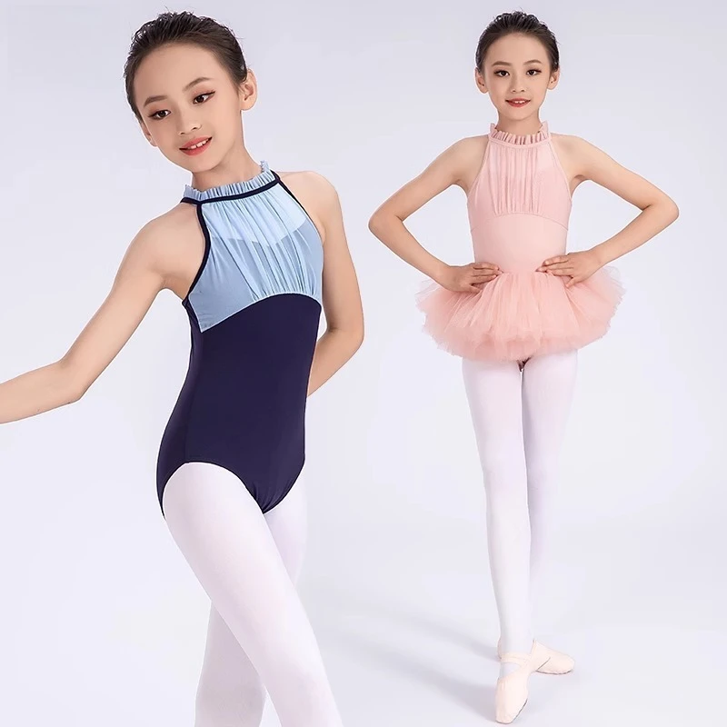 

Dance Neck Hanging Elastic Breathable Exercise Suit Dance Gymnastics Suit Standing Collar Body Suit Girls' Ballet Exercise Suit