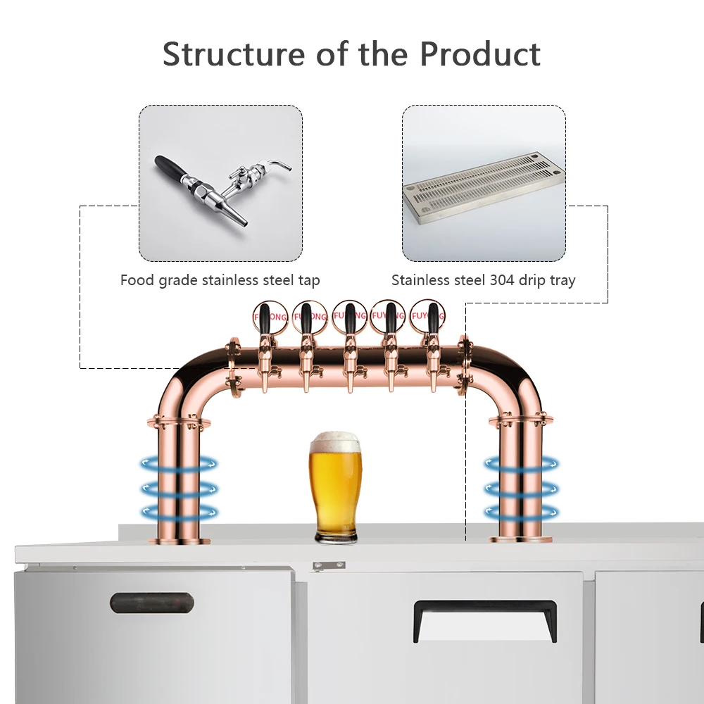 Custom 14 X 20L US Keg Capacity Stainless Steel 5-14 Taps Dual Cooling Kegerator Beer Cooler For Party & Drinks