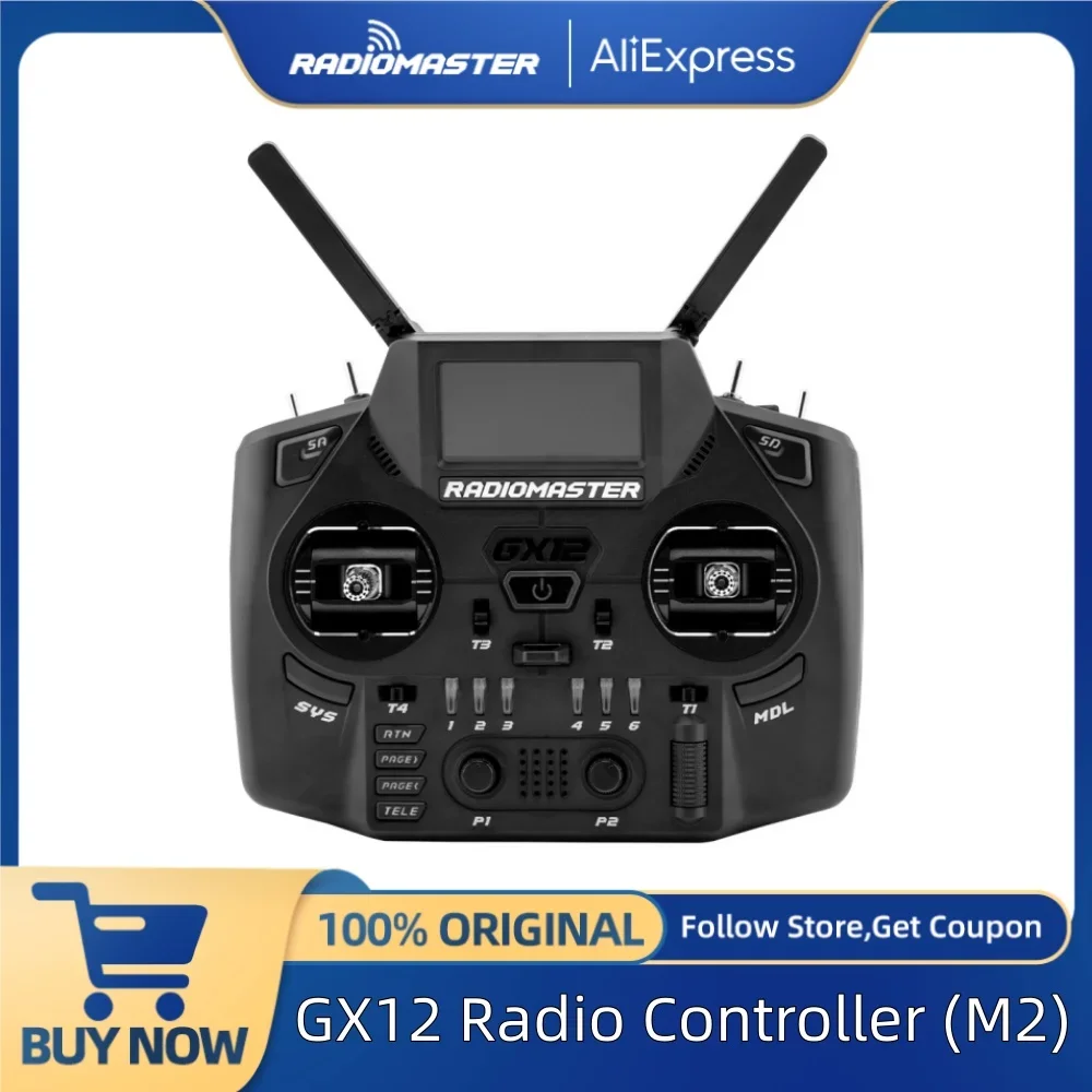 Radiomaster GX12 ELRS 2.4GHz / 900MHz Dual-Band 1000Hz 3D Digital CNC Hall Gimbal Gemini-X EXpressLRS Radio Controller M2 - image 1 of 6
