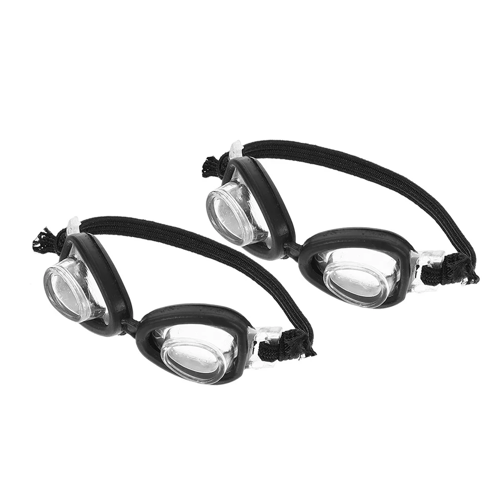 

2pcs Miniature Swim Goggles Lightweight Realistic Design Easy Wear Pool Beach Summer Activities Dollhouse Accessories Kids Play