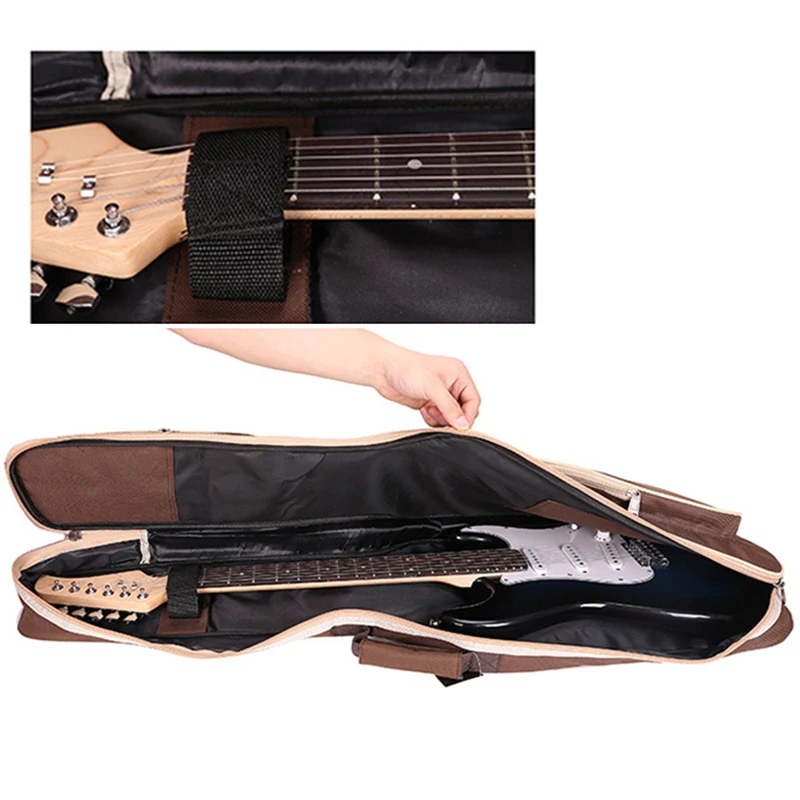 Electric Guitar Case Bass Bags Double Adjustable Straps Pad 8mm Cotton Thicken Cover 600D Oxford Black Classical Gig Handbag X34