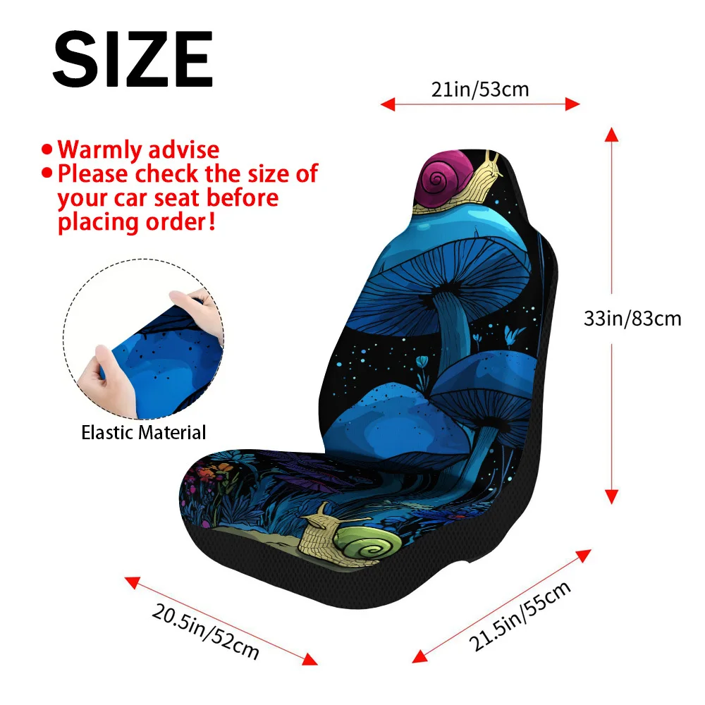 2pcs Magic Night Snails Themed Car Seat Covers Set | High-Quality Polyester, Universal Fit, Stylish And Durable Seat Protectors