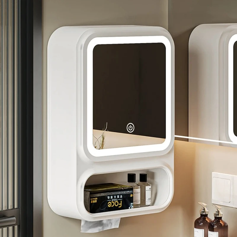 LED Mirror Cabinet with Storage - Bathroom Wall Mounted Organizer, Illuminated Makeup Vanity, Anti-Fog Shaving Mirror