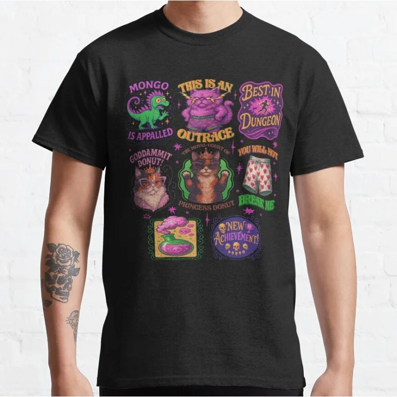 

Book Vintage Sic-Fi Dungeon Crawler Carl Gift T-Shirt for Book lover Funny Cartoon Graphic Tee Y2K clothes All size tops