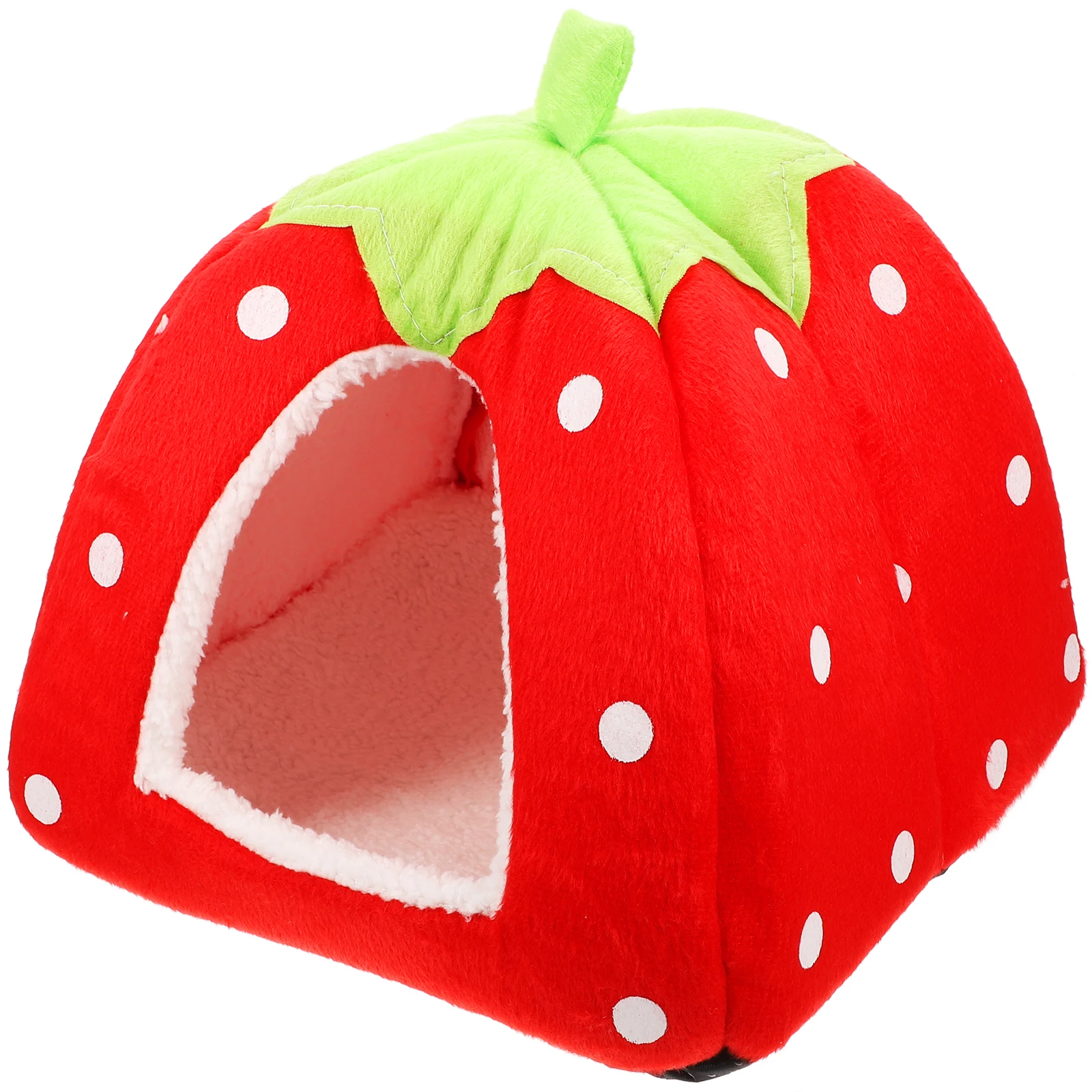 

Strawberry Nest Tent Cozy Cloth House Multi Chamber Hideout Small Pet Toy Portable Decorative Rabbit Guinea Pig Hamster Hedgehog