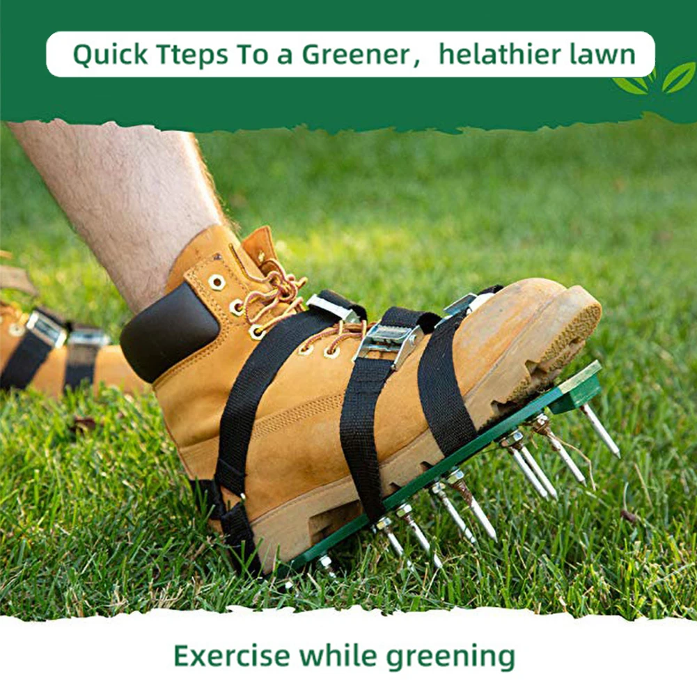 8Pcs Garden Nail Shoes Strap Grass Loose Soil Tool Lawn Aerator Grass Spikes Shoes Strap Nylon Durable Gardening Scarifier Strap