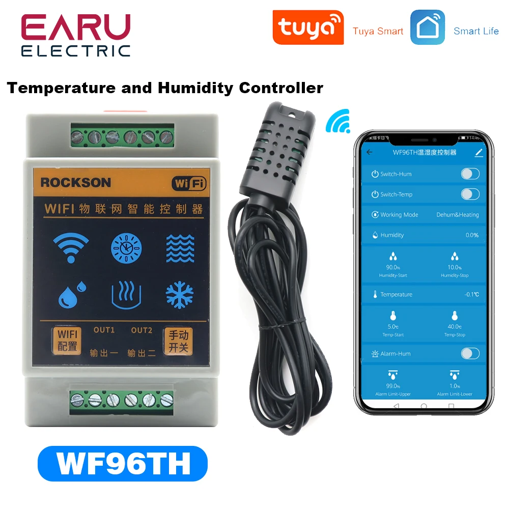 220V WIFI Tuya Smart Thermostat Temperature And Humidity Controller Digital Boiler Heating Cooling Timer Alarm Switch Life App