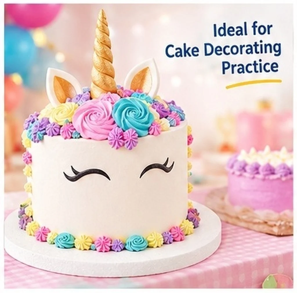 16Pcs White Round Cake Dummy Foam Trays for Decorating Practice – Lightweight Reusable DIY Craft Supplies