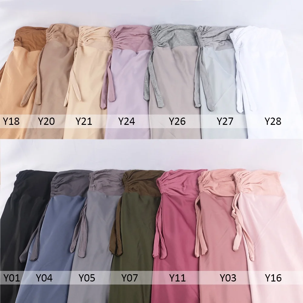 Instant Bawal Matte Silk Satin 110X110cm Square Matte Satin Tudung Scarf With Inner Cap Muslim High Quality Office Lady Hijab