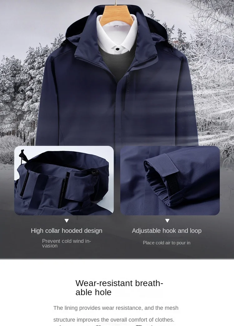 2024 Spring New Windbreaker Men's and Women's Fashion Detachable Hat Coat Men's Windproof and Waterproof Mountaineering Jacket