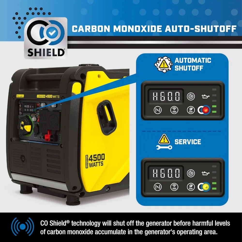 4500-Watt Wireless Remote Start Portable Inverter Generator for Camping RV Tailgating Home Backup