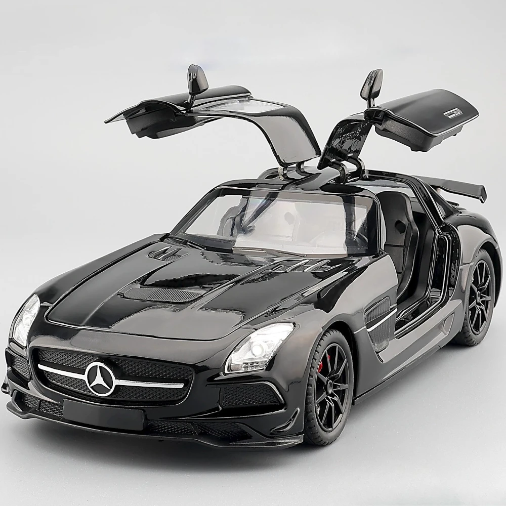 

1:24 SLS 300SL Sports Car Toy Model European-style Doors Opened Sound Light Pull Back Shock Absorption Vehicles Children's Gift