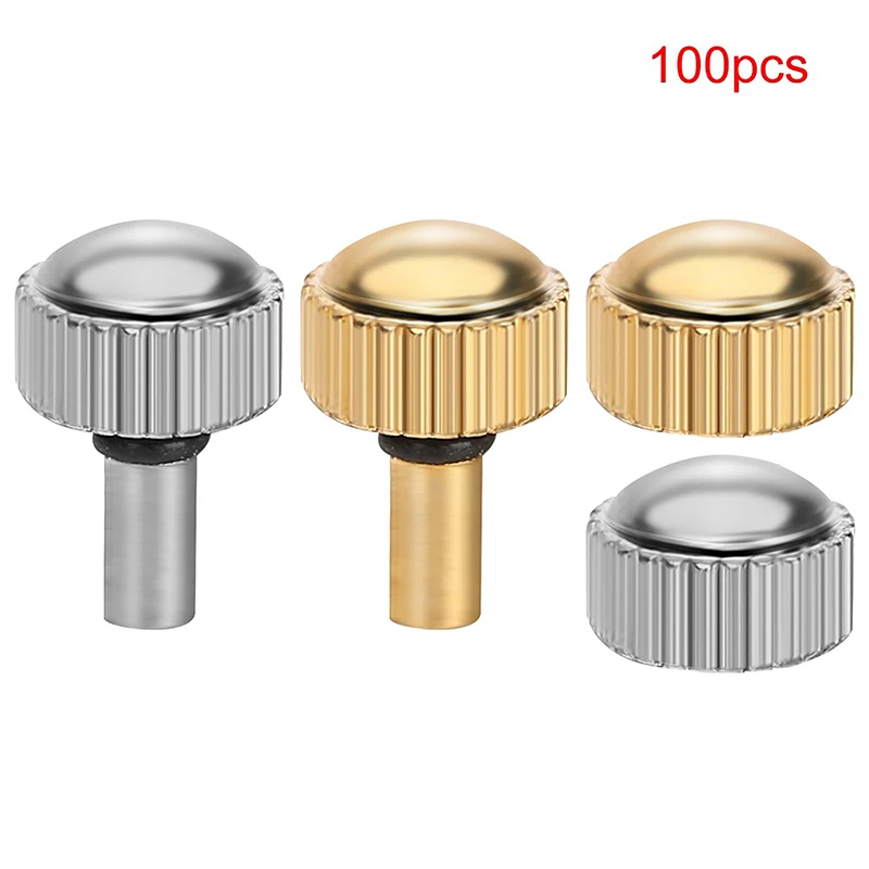 100Pcs Watch Knob Gold White Watch Crown Silvery Watch Crown Waterproof Will Fade Watch Handle Watch Service Tool Parts