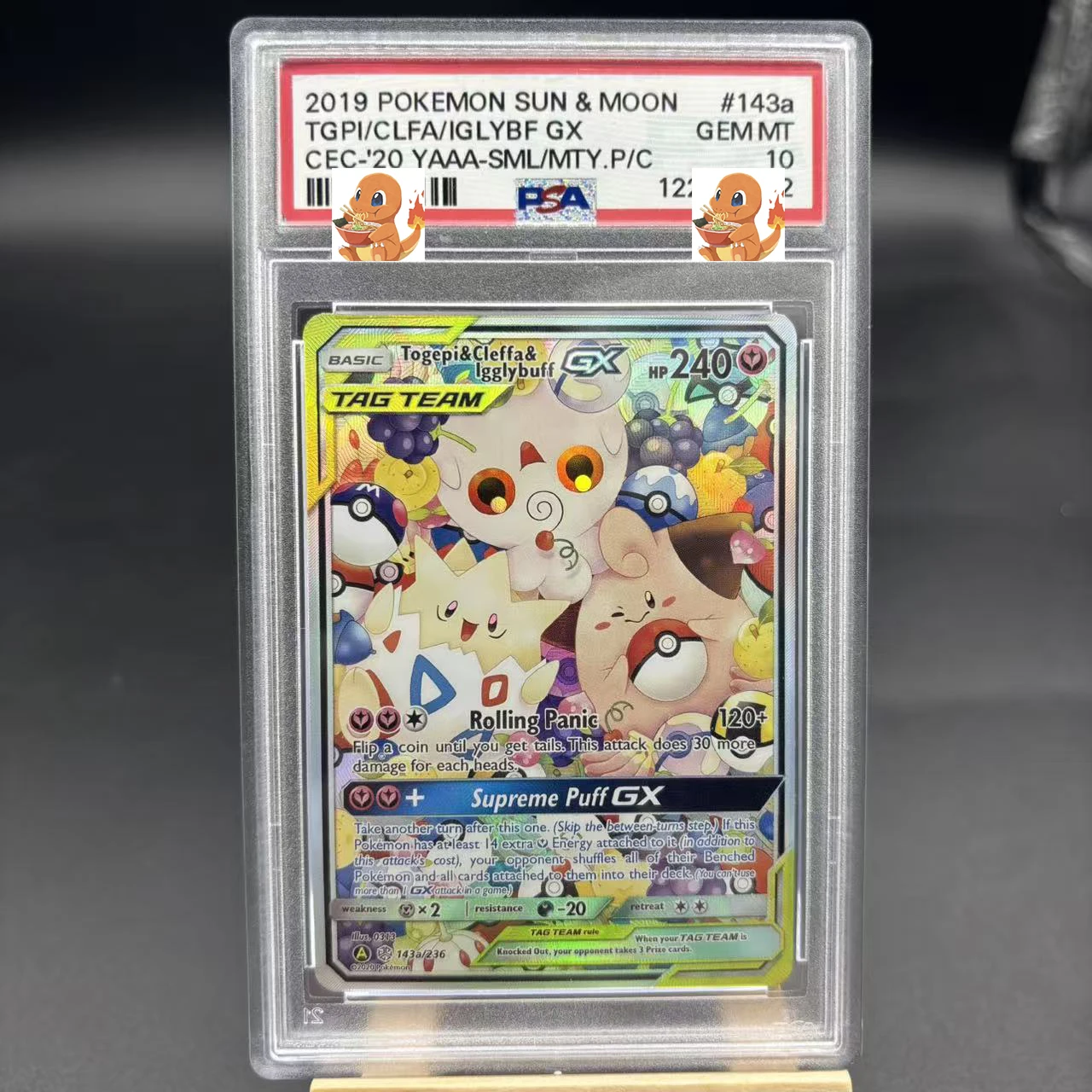 DIY 1개 포켓몬 PTCG PSA 토게피 & 클레파 & 러글리버프 GX 셀프 컨트롤 컬렉션 시그니처 트레이딩 플래시 카드 애니메이션 만화 선물