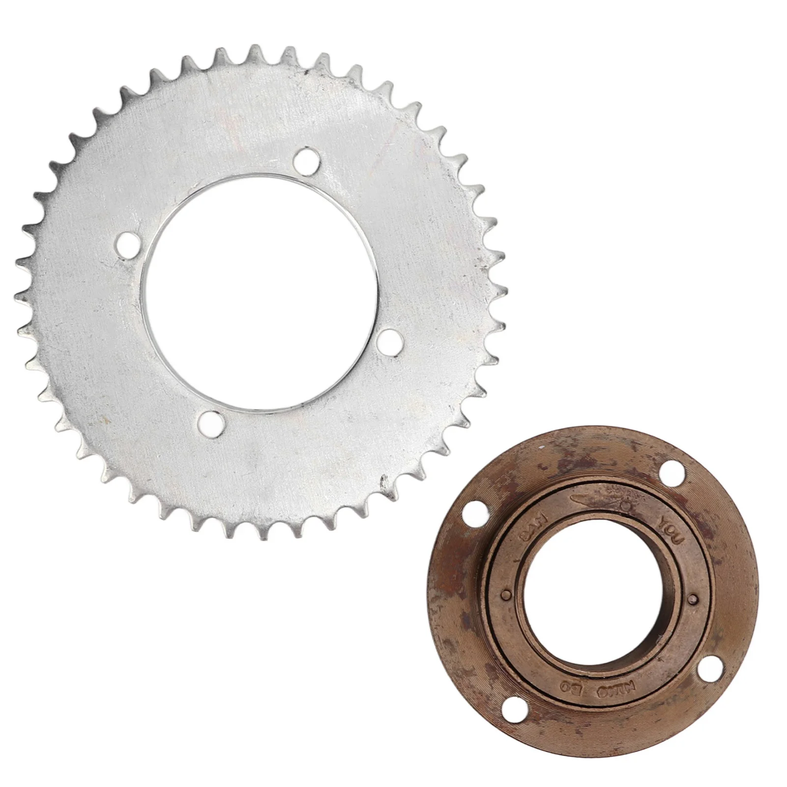 4 Hole Toothless Freewheel 4 Hole T8F 44T Rear Chain Sprocket Kit Steel Material Exquisite Workmanship Good Toughness for ATVs