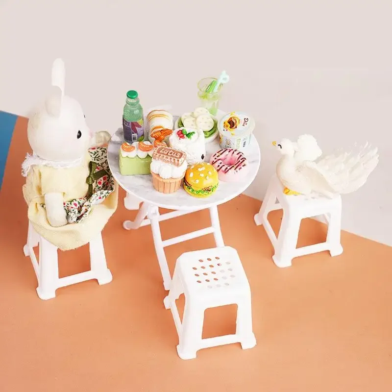 1/12 دمية مصغرة محاكاة كراسي الطاولة نموذج الأثاث اكسسوارات ل بيت الدمية ديكور الاطفال التظاهر اللعب اللعب هدية
