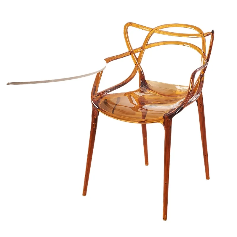 

French transparent ins crystal dining chair home creative plastic back chair vine chair Internet celebrity acrylic stool
