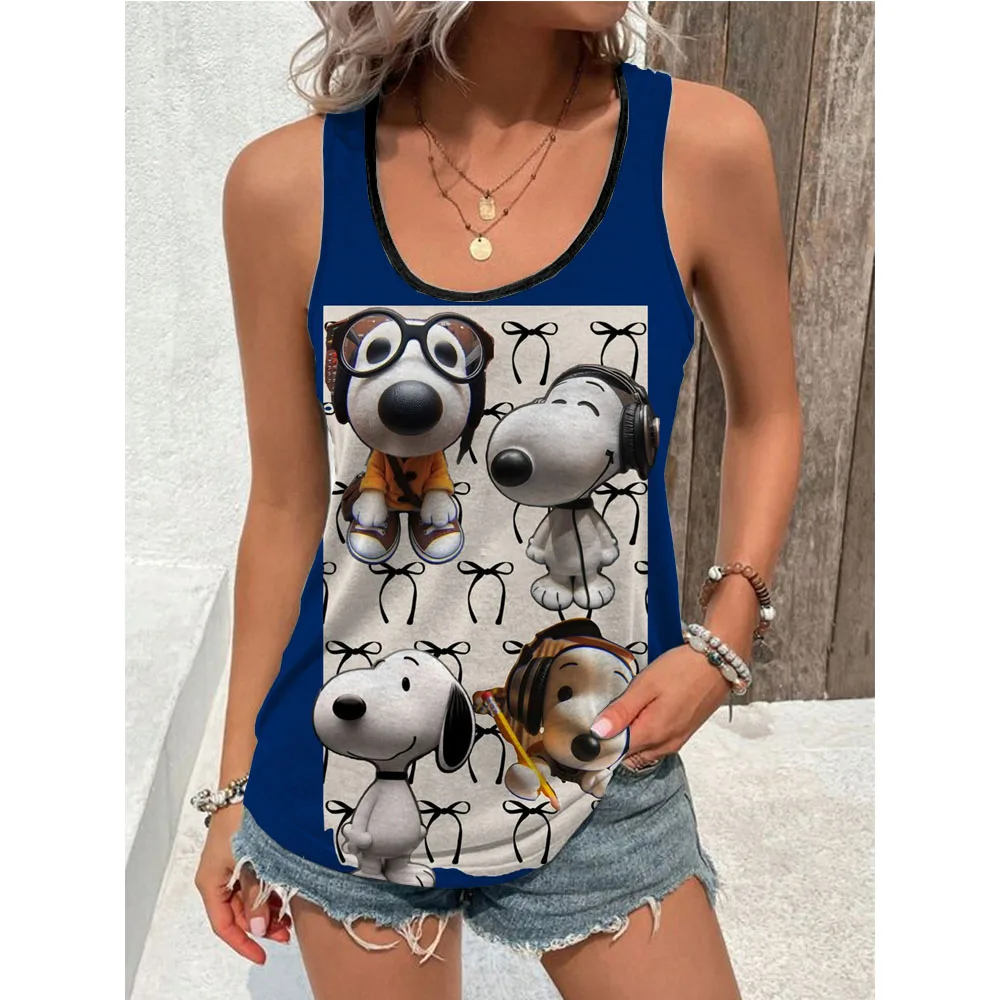 

2024 New Style vest For Women Snoopy cartoon print Female Oversized vest top Summer Women Clothing Sleeveless Fashion