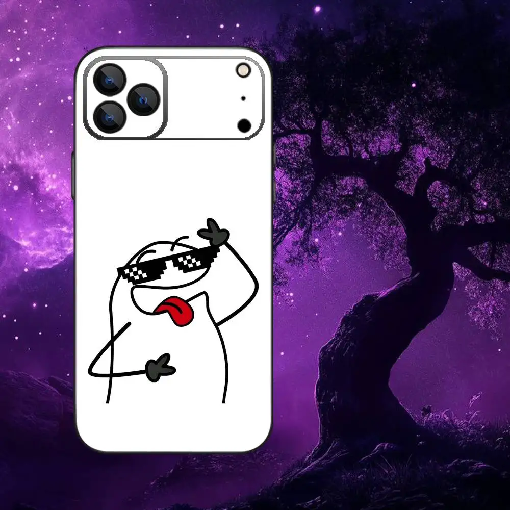 Capa de telefone flork celular para iphone 17,16,15,14,13,12, pro, max, plus, e, se4, air, mini caixa macia preta