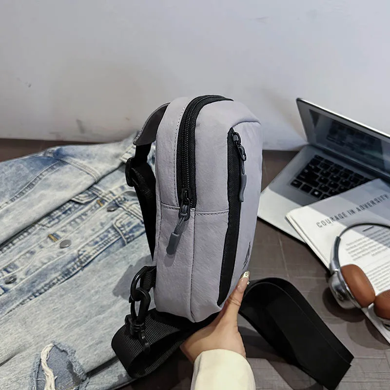 Marken-Brusttasche für Herren und Damen, modische Umhängetasche, wasserdichtes Nylon für Outdoor-Aktivitäten, Laufen, Radfahren, Reisen, Handytasche – Detail 22