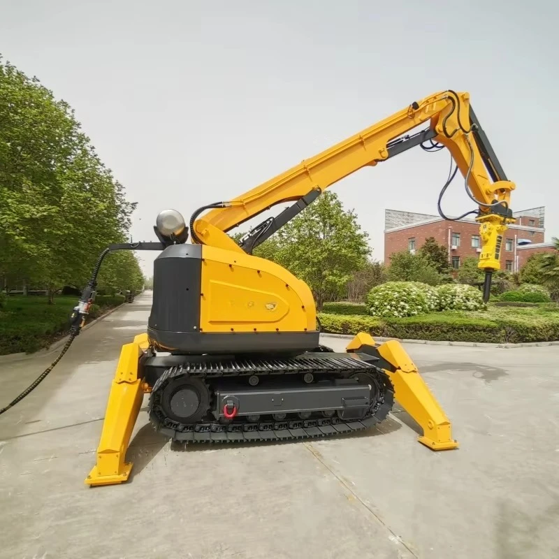 Remote Control Demolition Robot Multi Purpose Portable Crush Robot Strong Breaking Ability for Refractory Brick Removal