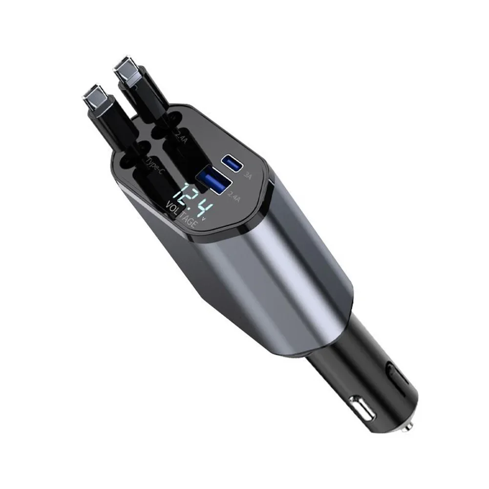120W Charger 4 In 1 Car Charger In Car Charging Cable Length 80cm Over-Current Protection Short Circuit Protection