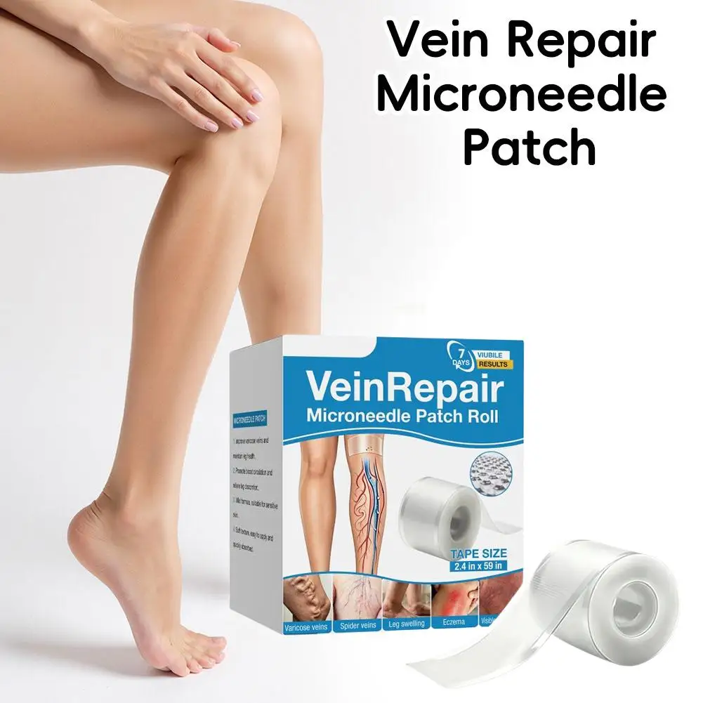 Vein Care Microneedle Patch Roll Natural Formula Leg Skin Tape for Spider Vein Appearance Swelling and Daily Comfort