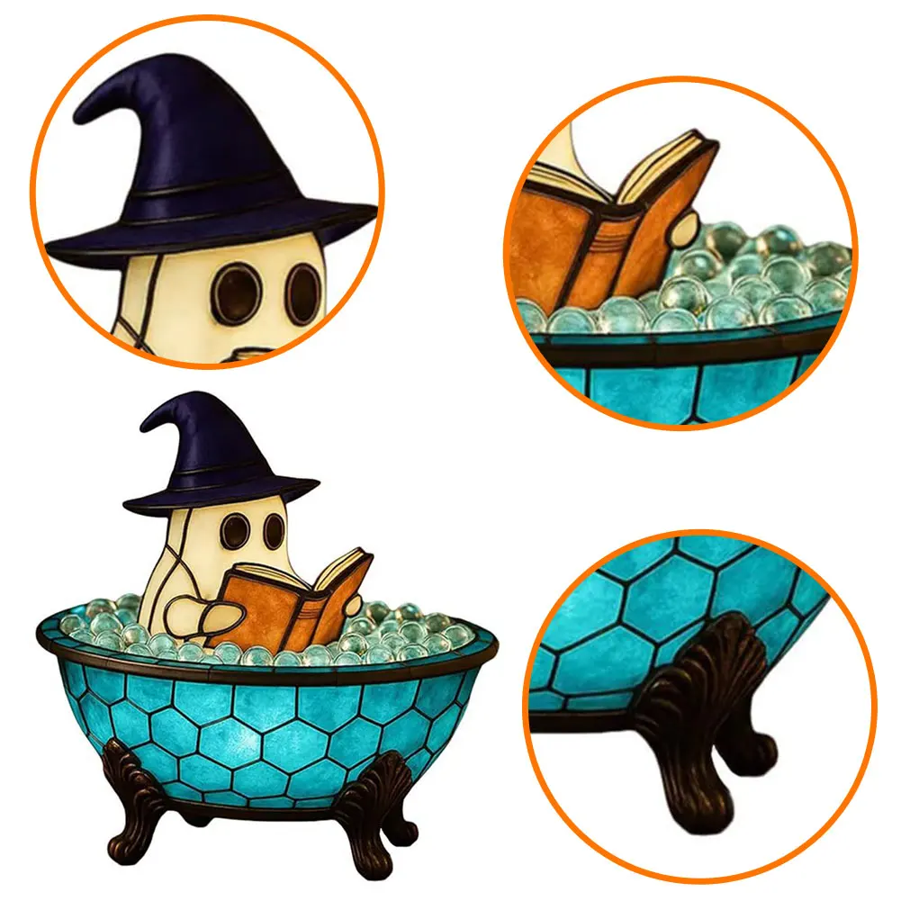 ゴーストをテーマにした浴槽アクセントランプハロウィンゴーストナイトライトLEDランプハロウィンホームデコレーション