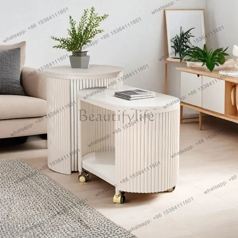 light luxury rock slab sofa corner table removable side table living room minimalist modern trolley coffee table