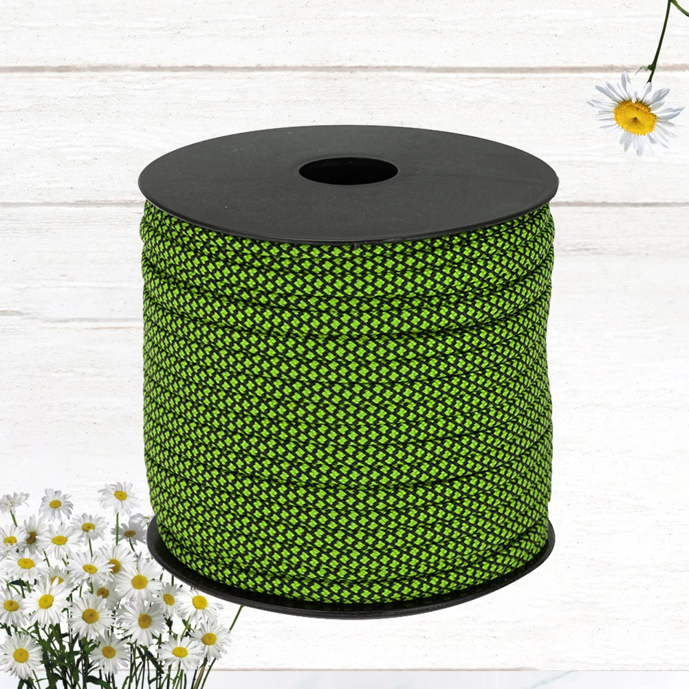 เชือกถัก 50 เมตร 4 มม. ทนทานต่อสภาพอากาศ เชือกพาราชูตสำหรับการตั้งแคมป์ เดินป่า อุปกรณ์เอาตัวรอดกลางแจ้ง