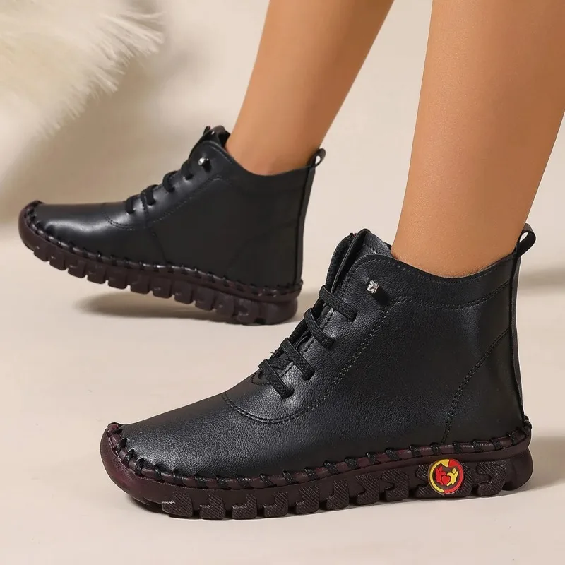 Women Ankle Boots Mom Cotton Shoes for Women 2025 New Waterproof Keep Warm Short Snow Boots Outdoor Comfortable Women Sneakers