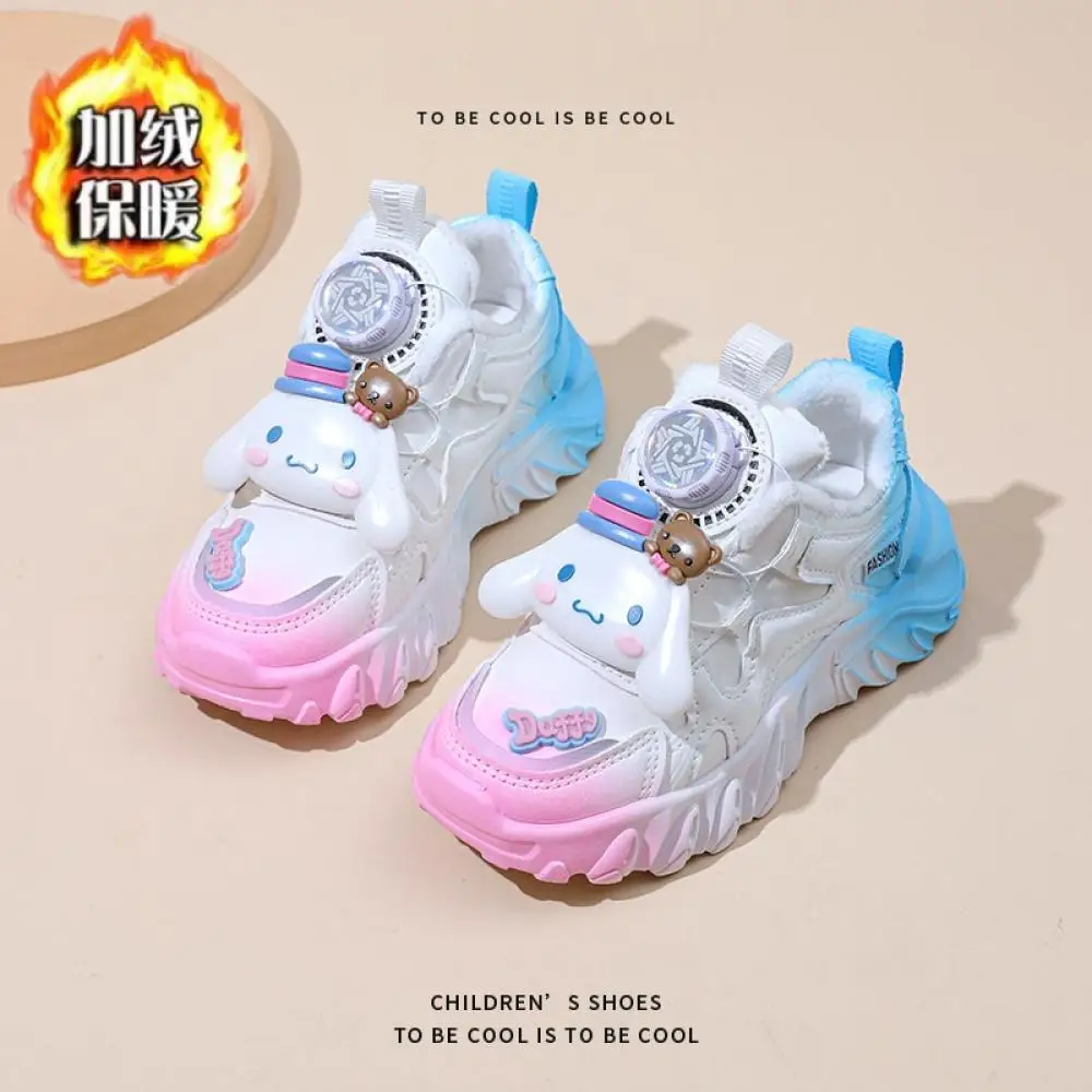 Kuromi Cinnamoroll หญิงรองเท้าผ้าใบ Sanrio Kawaii อะนิเมะการ์ตูนรองเท้าฤดูใบไม้ร่วง Winternew นุ่มด้านล่างกีฬารองเท้าเด็ก