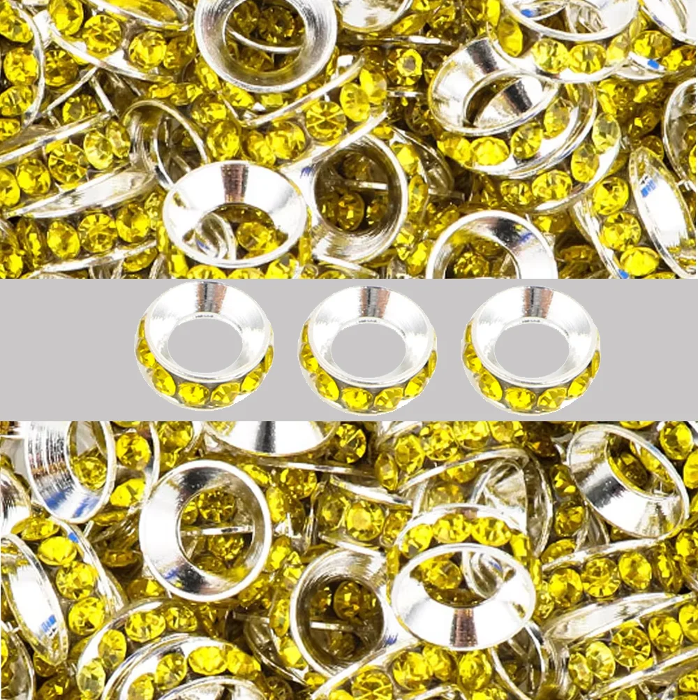 

30 шт./лот 10 мм металлические стразы-разделители бусины с большим отверстием для изготовления ювелирных изделий DIY ручка ожерелье браслет украшения аксессуары