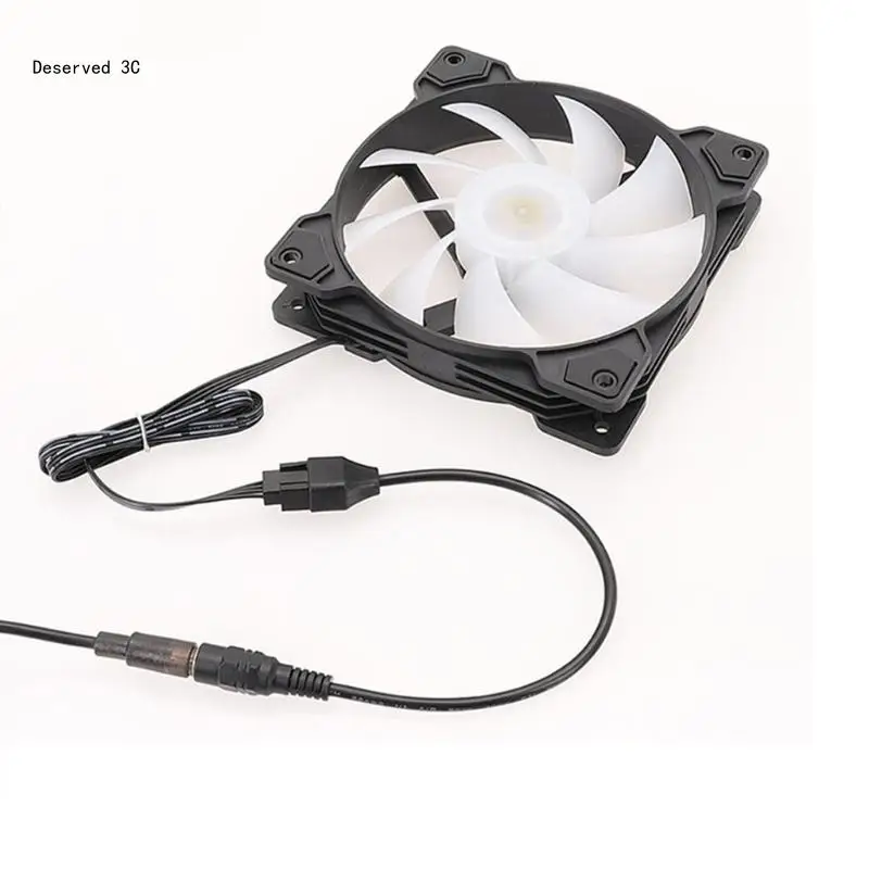 محول الطاقة R9CB DC5521 إلى محول الطاقة لمروحة هيكل الكمبيوتر 12 فولت 4 سنون