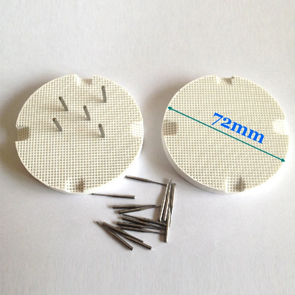 2Pcs 72mm Dental Honeycomb Firing Disc with Metal Pins Dental Lab Circular Sintering Tray for PFM Crown Sintering