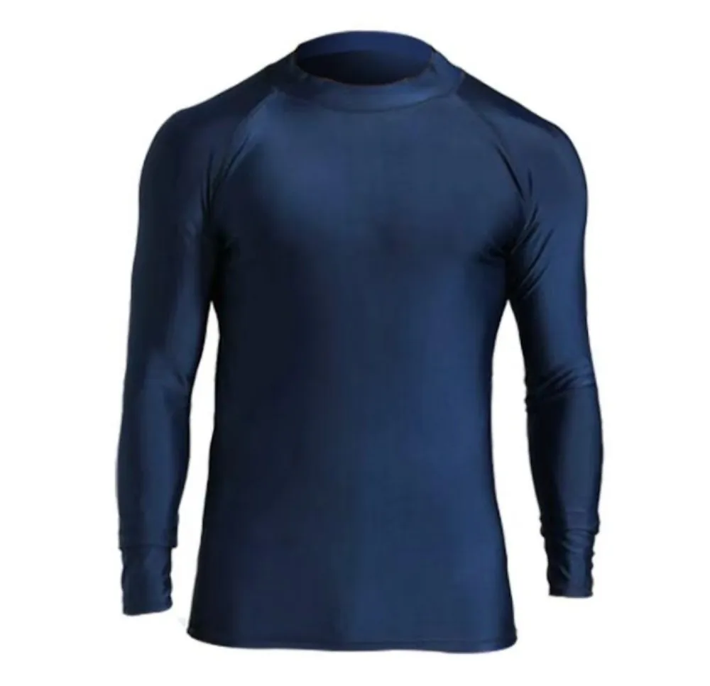 M-5XL protección UV Rashguard hombres traje de baño de manga larga Rash Guard Jiu Jitsu secado rápido Surf conducción camiseta para nadar