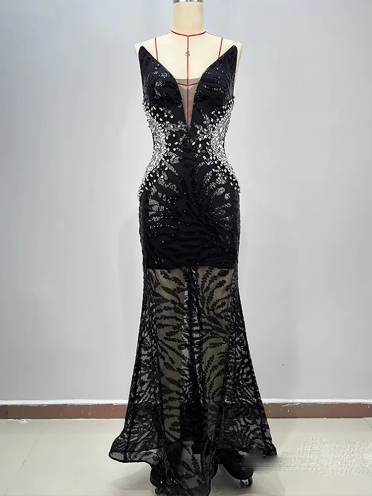 Wysokiej jakości seksowna sukienka z elastycznej siateczki z gorącym tłoczonym wzorem 2025 Nowa moda niestandardowa odzież damska