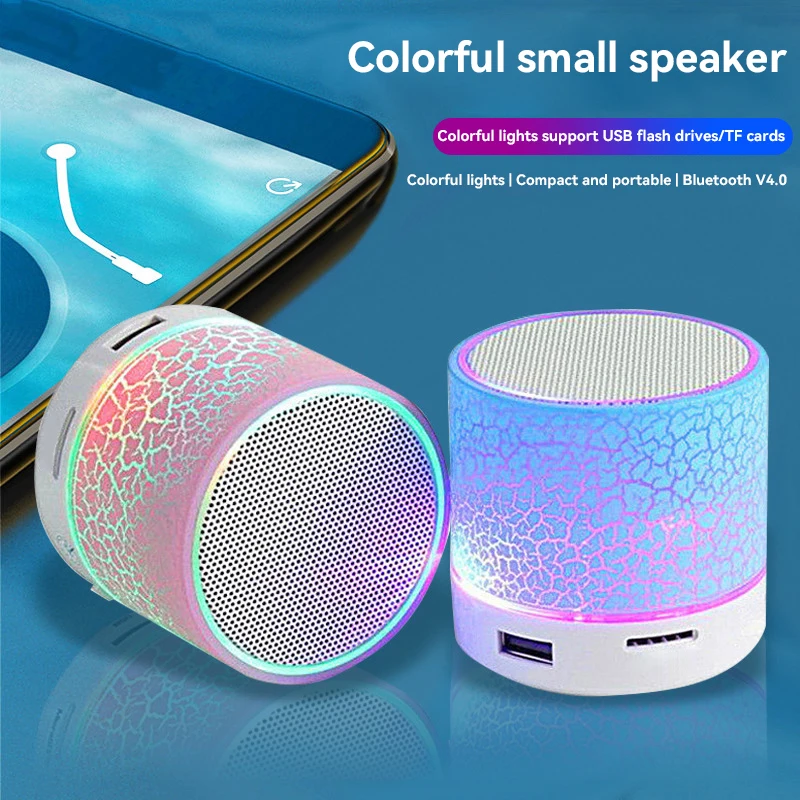 Xiaomi 2024 NEW Mini Bluetooth Speaker Wireless Speaker Colorful LED TF Card USB Subwoofer Portable MP3 Car Audio For PC Phone